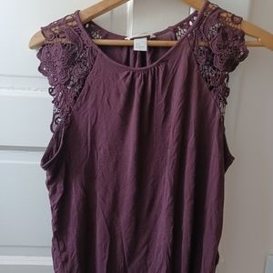maroon lace tank